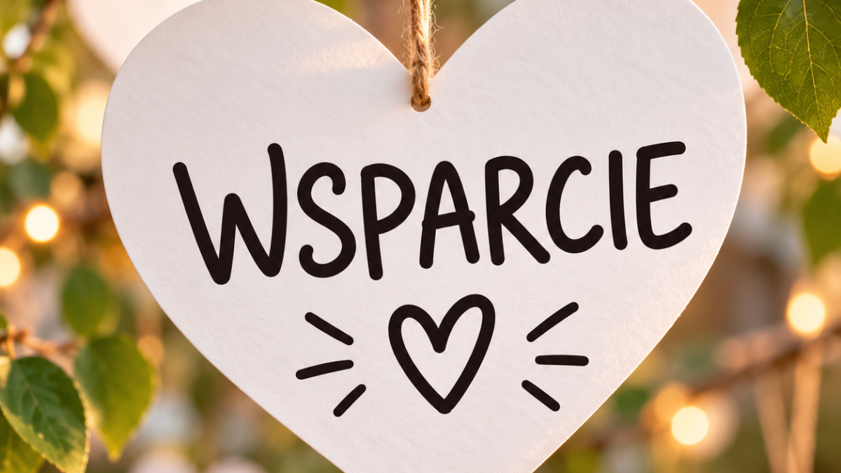 Papierowe serce wsparcia wśród liści